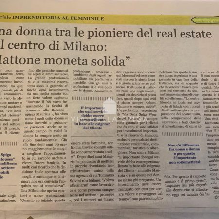 Maurizia Serra: Una donna tra le pioniere del Real Estate nel centro di Milano “mattone moneta solida”