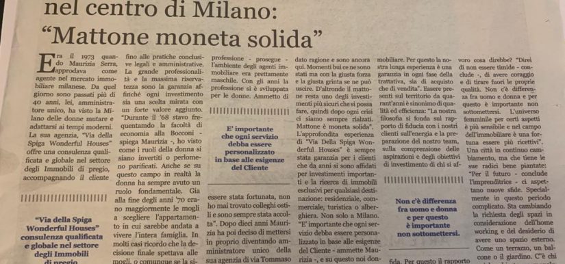 Maurizia Serra: Una donna tra le pioniere del Real Estate nel centro di Milano “mattone moneta solida”