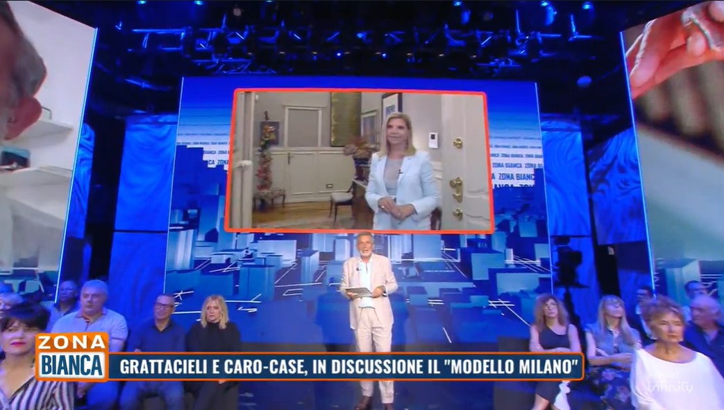 Zona Bianca Rete 4, Maurizia Serra in diretta: viaggio in una casa di lusso a Milano